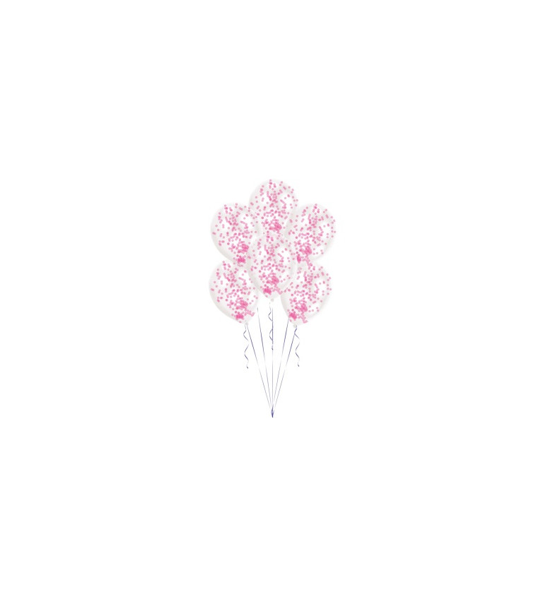 Léggömbök Tiszta konfetti töltött rózsaszín
