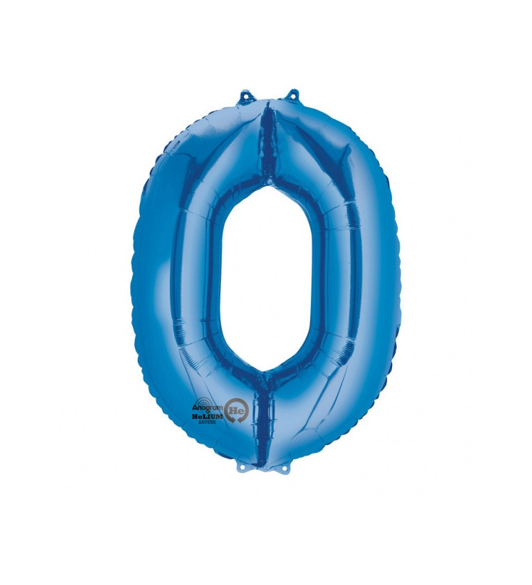 Modrý fóliový balónek - číslo 0