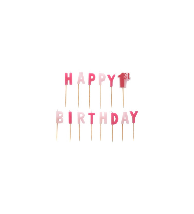 Gyertyák rózsaszín - Happy birthday