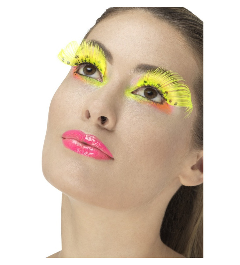 Sárga tollas pöttyös műszempilla