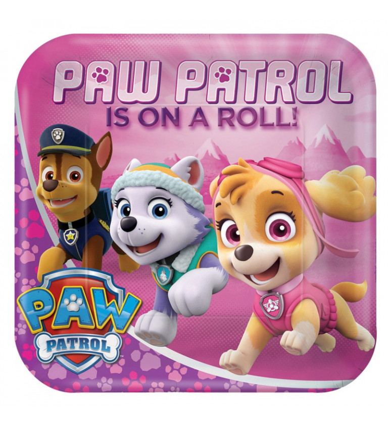 Paw Patrol rózsaszín tányérok