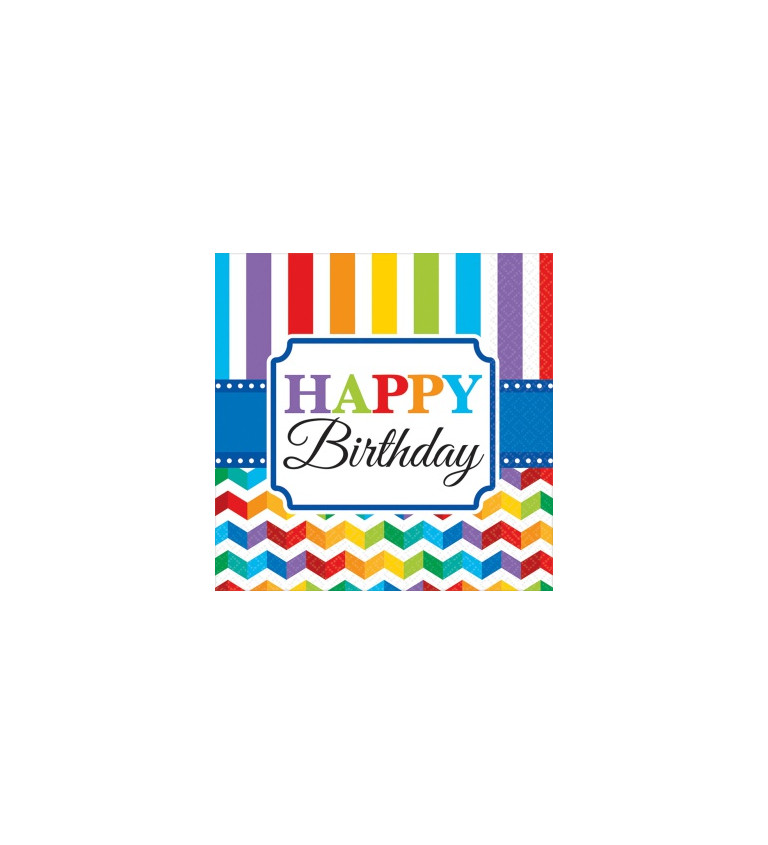 Happy Birthday szalvéták - színes