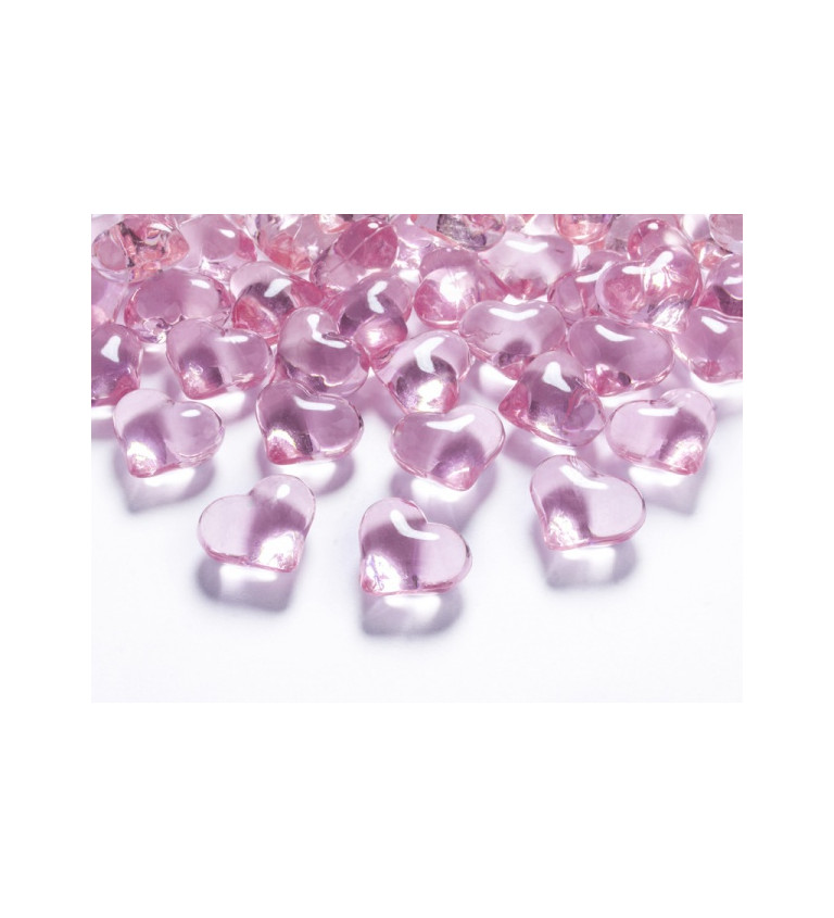 Világos rózsaszín kristályok - szívek