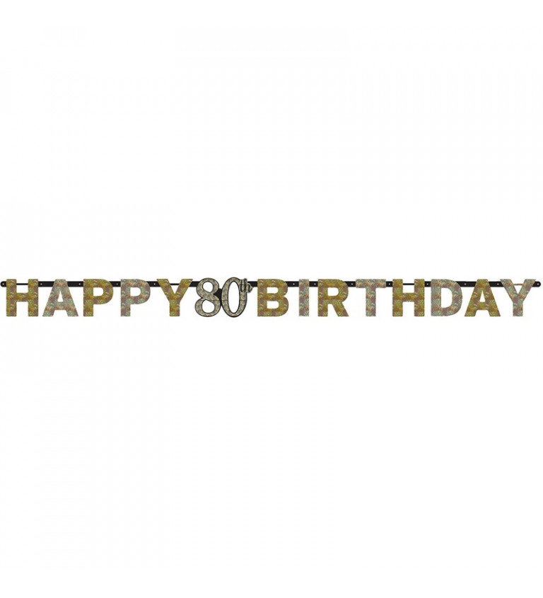 Arany füzér Boldog születésnapot 80