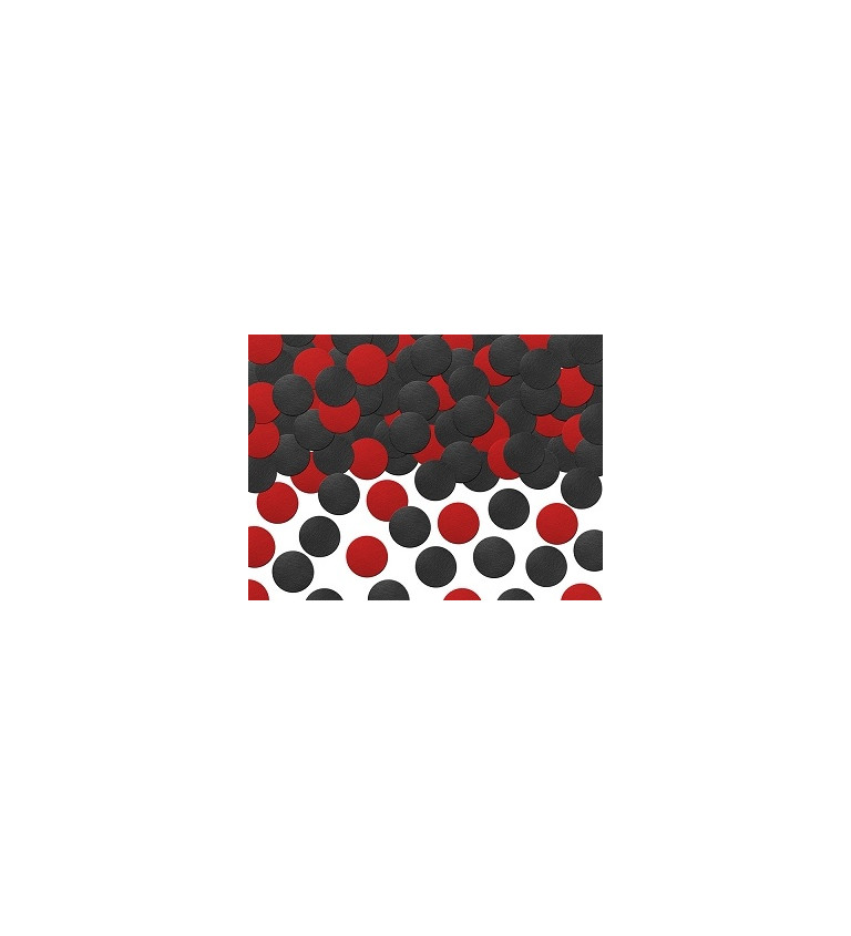 Konfetti ágyú - Piros fekete papír pöttyöket kilövő