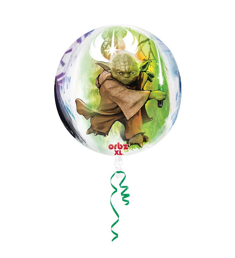 Yoda fólia léggömb - kerek
