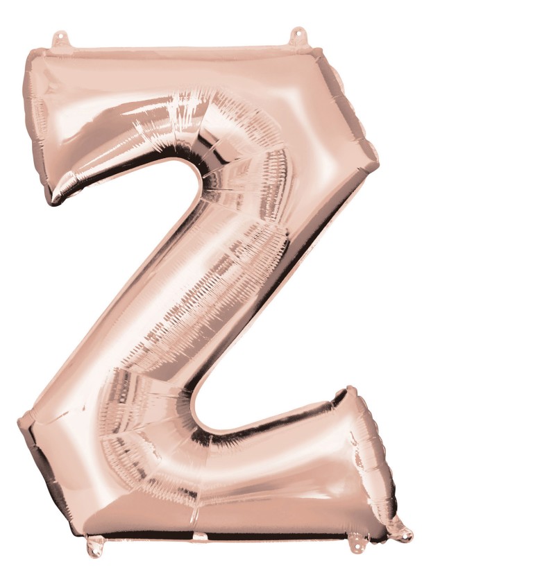 Rózsaszín-arany fóliás lufi Z