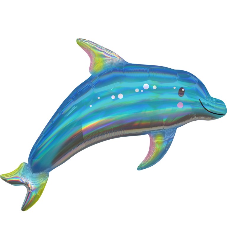 Kék holografikus delfin fólia léggömb