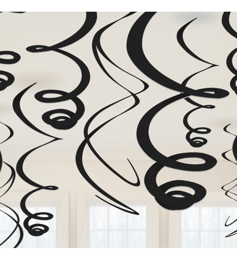 Fekete dekorációs spirálok