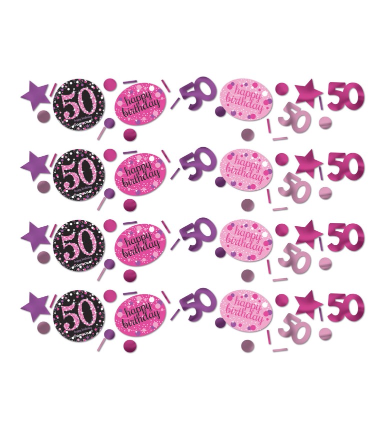 Rózsaszín szülinapi konfetti 50