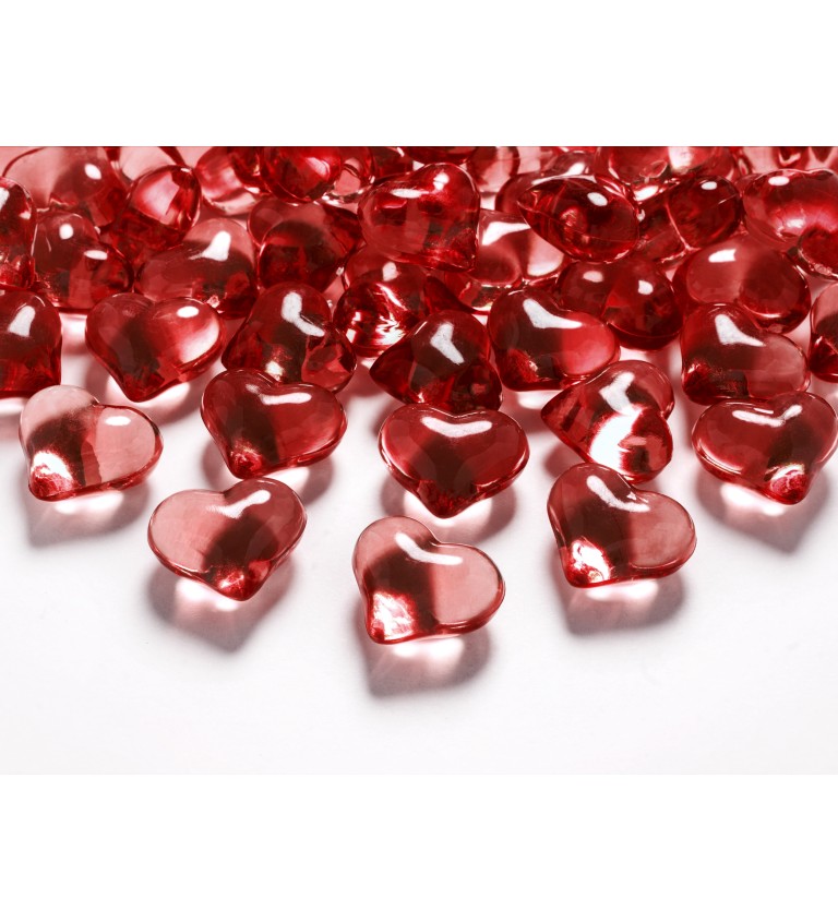 Piros kristályok - szívek