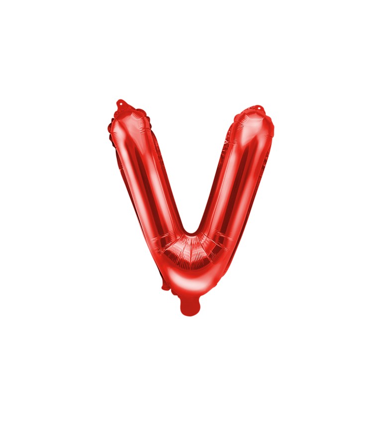 Fólia léggömb ''V'' betű, 35cm, piros