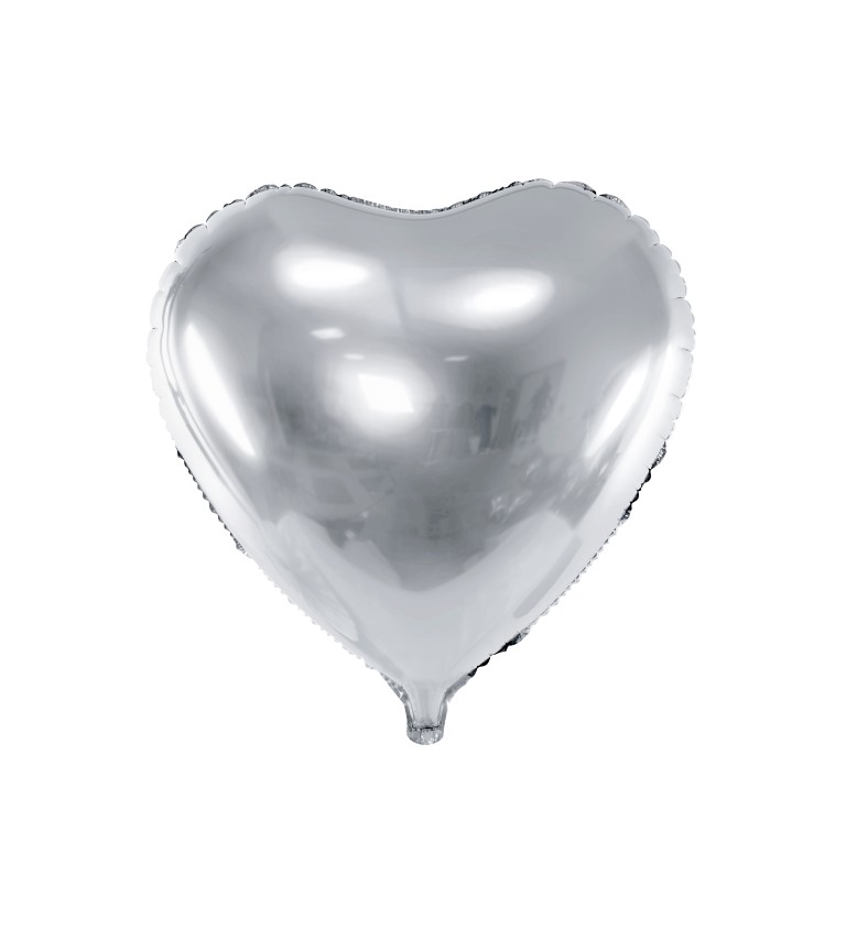 Fólia léggömb ezüst szív
