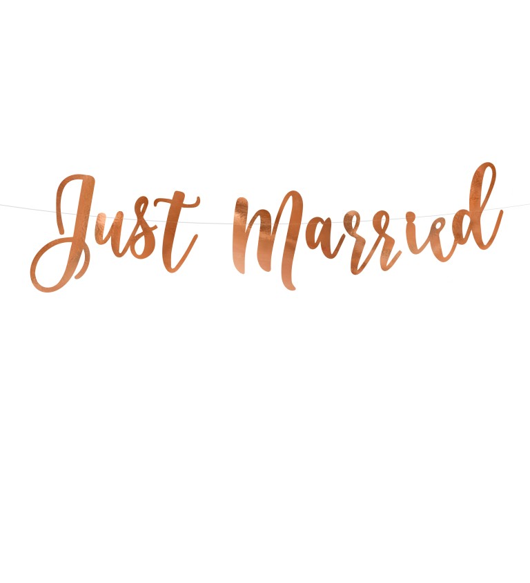 Banner Just Married - rózsaarany