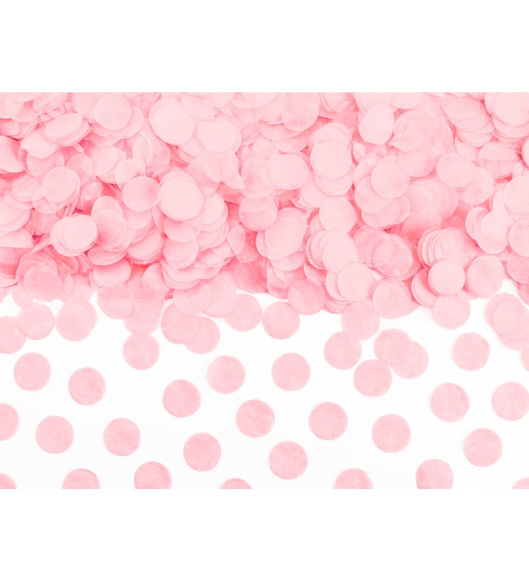 Světle růžové konfety - kolečka (15 g)