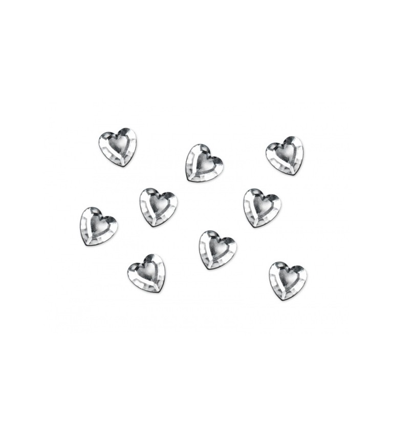 Dekoratív szívek - ezüst