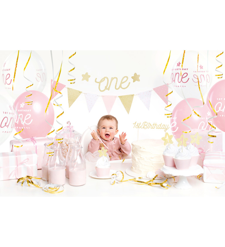 Első születésnapi rózsaszín doboz