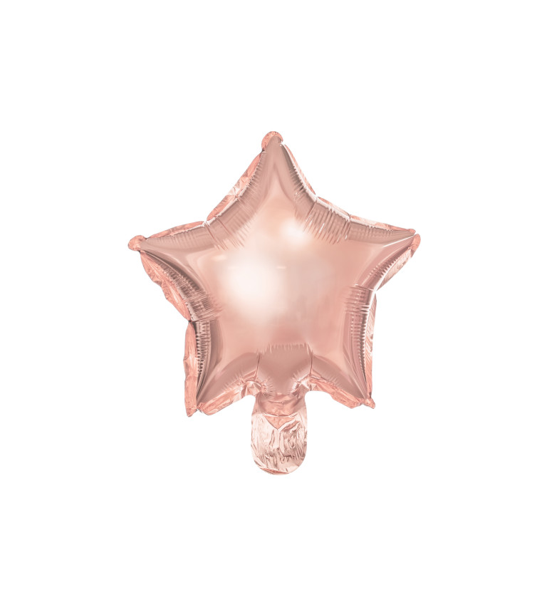 Rózsaarany csillag fólia léggömb