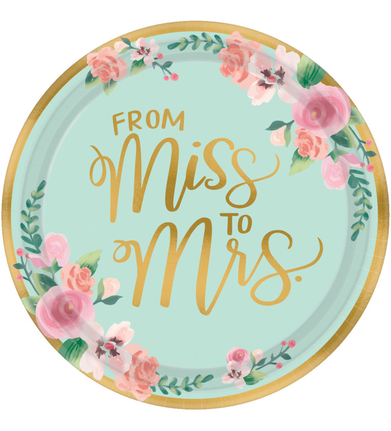 Legénybúcsú tányérok - Miss to Mrs 12 db