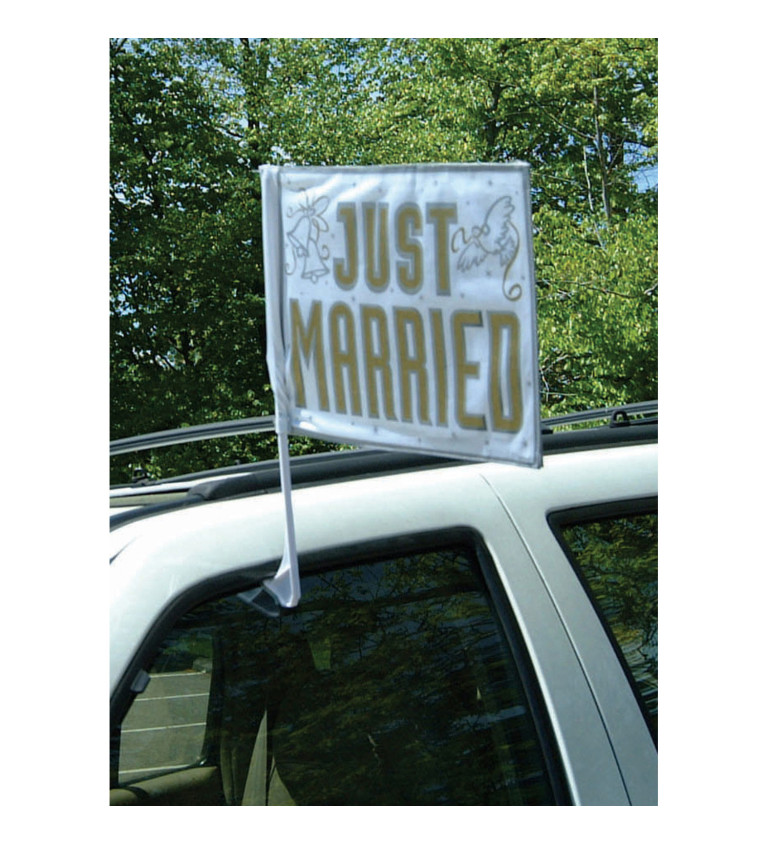 Zászló az autón - Just married