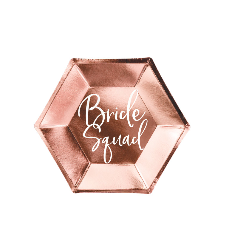 Plate Bride squad rose gold - 6 db