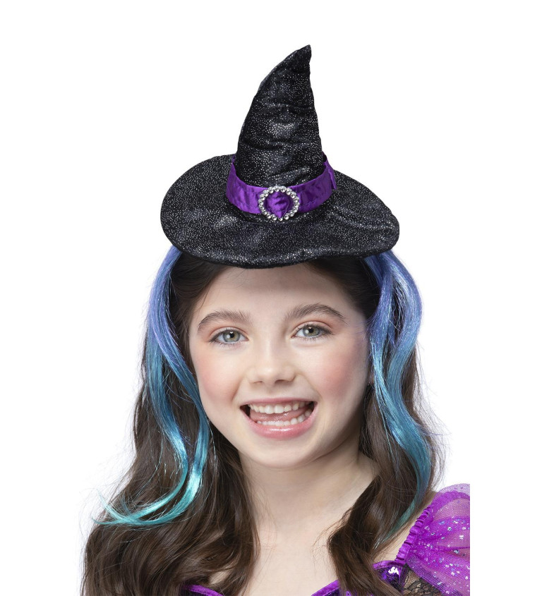 Boszorkány kalap csillámmal és hajjal