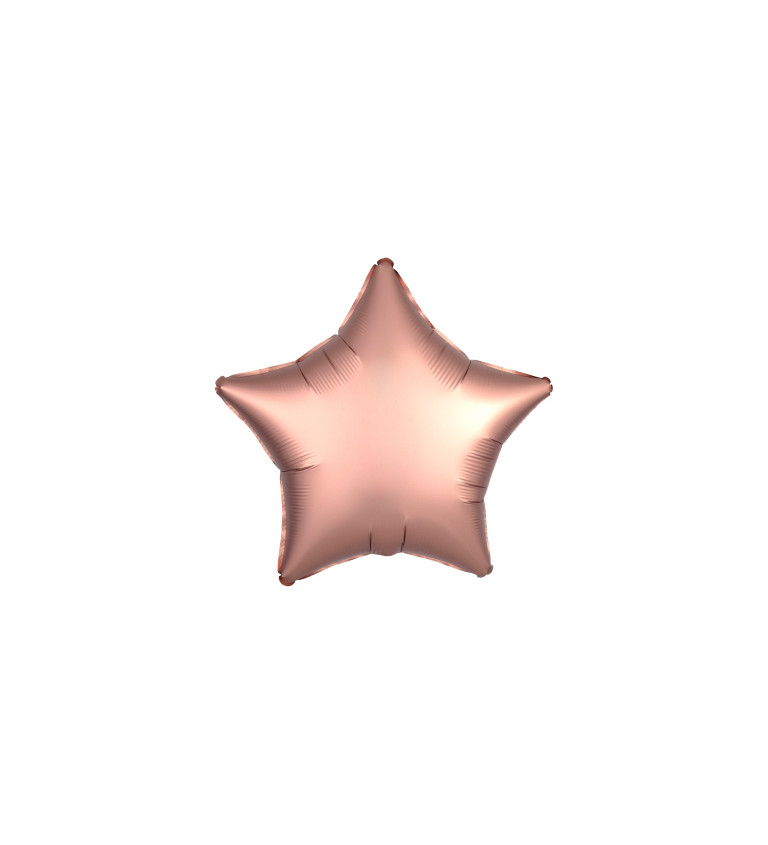 Fólia léggömb - csillag, rózsaarany