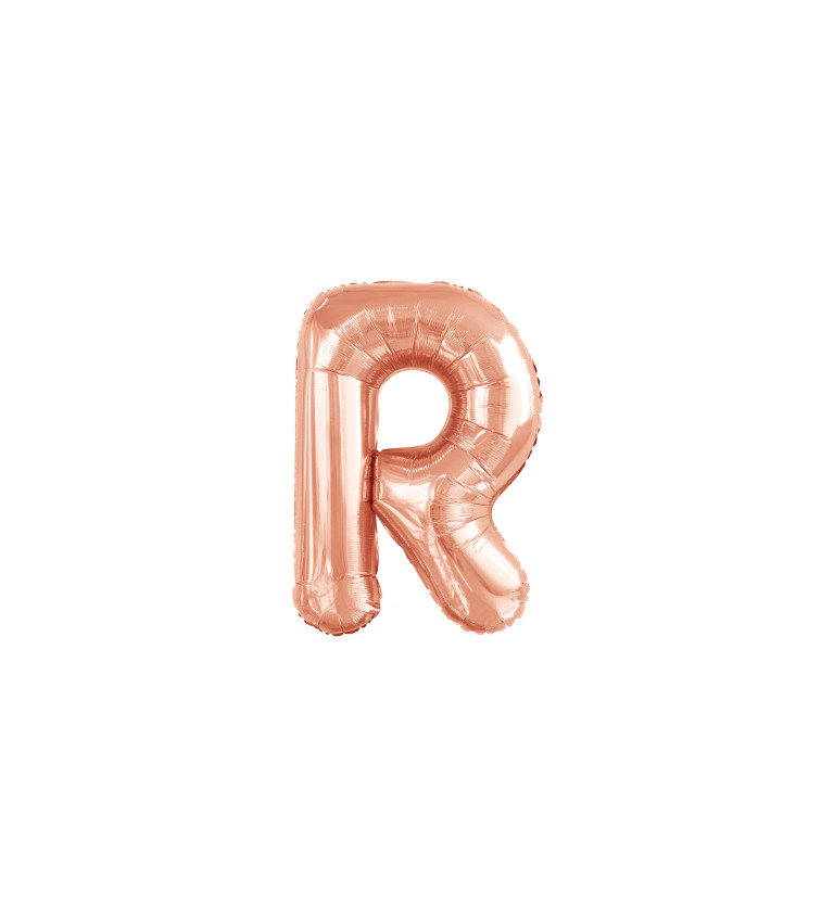 Fólia rózsa arany léggömb - R betű