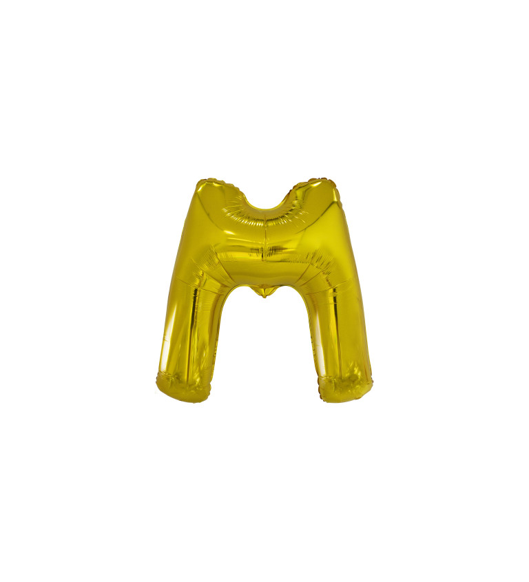 Arany fólia léggömb - M betű