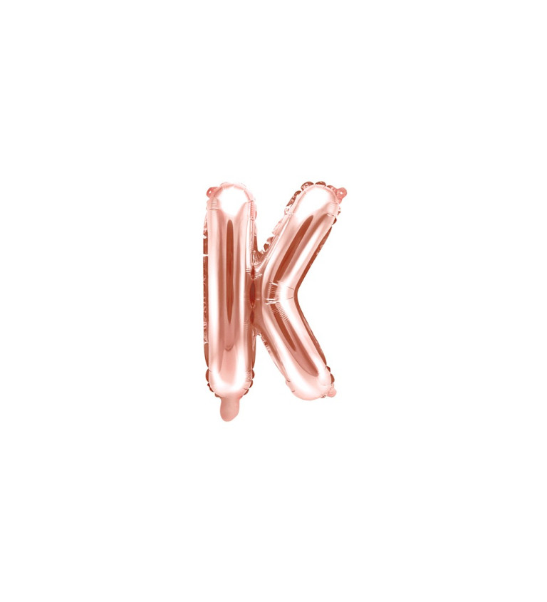 Fólia rózsaarany léggömb "K"