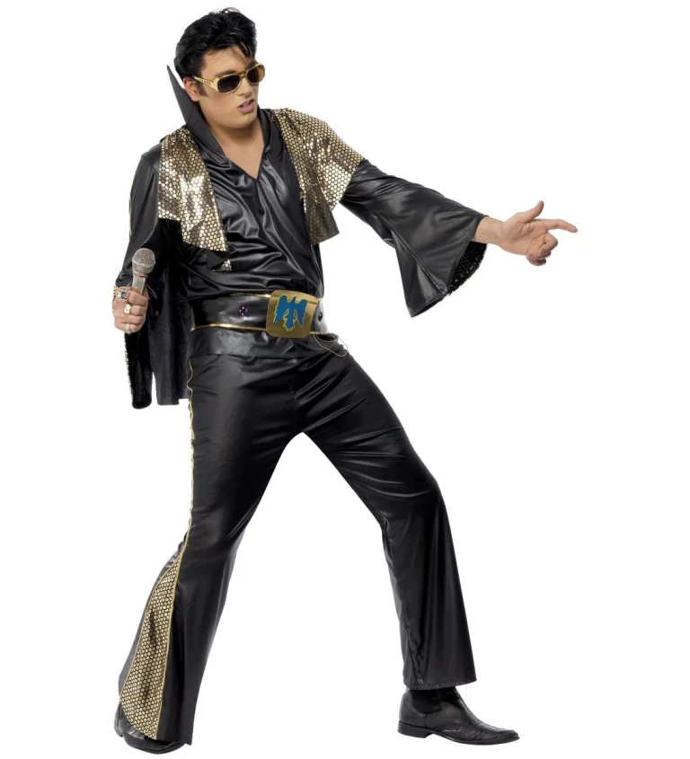 Férfi jelmez - Elvis arany-fekete