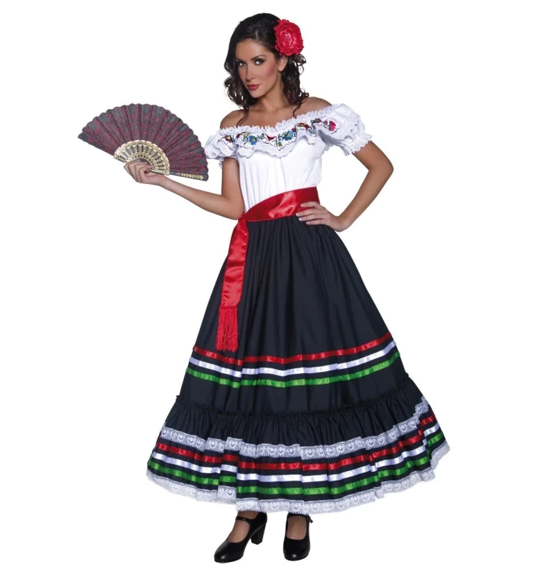 Női jelmez - Mexikói lány, deluxe