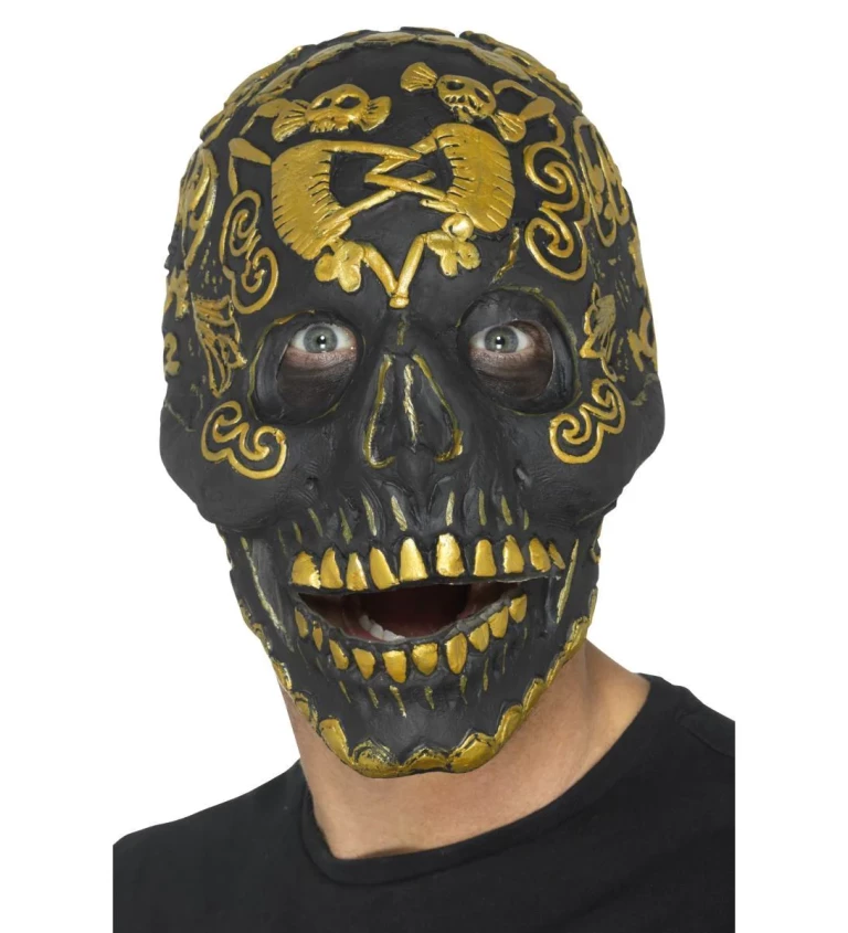Arany és fekete koponya maszk