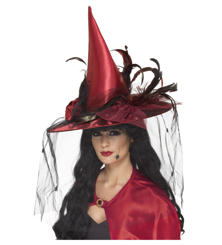 Varázsló kalap - deluxe, piros színben