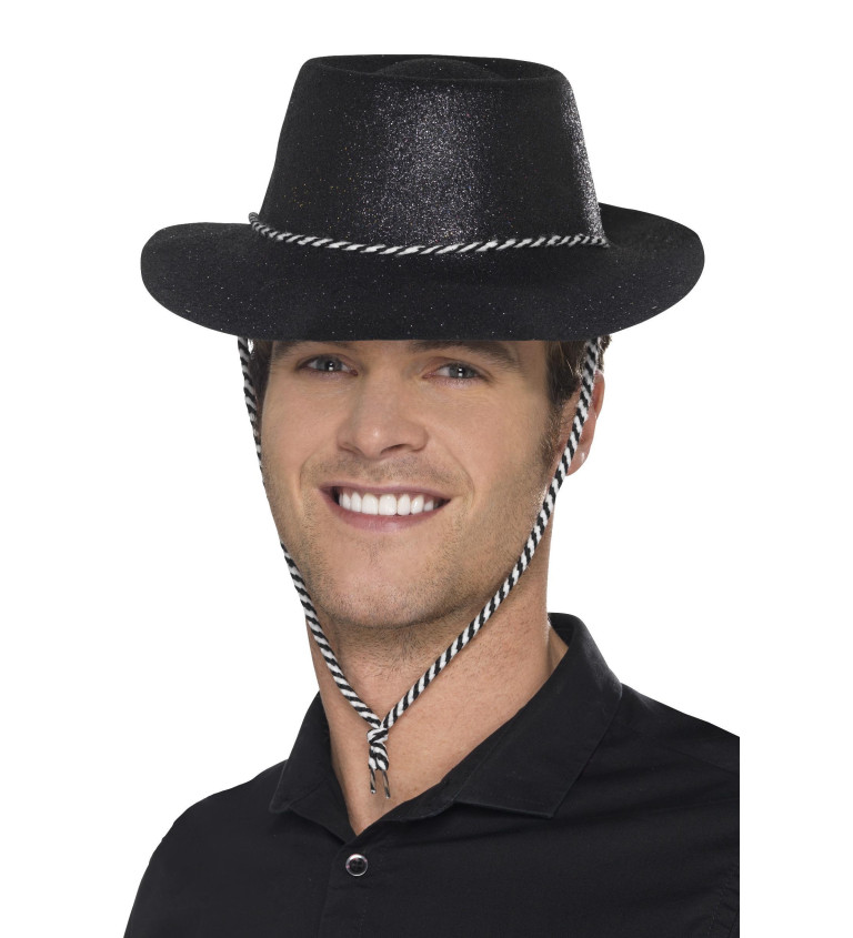 Glitter kalap fekete cowboy