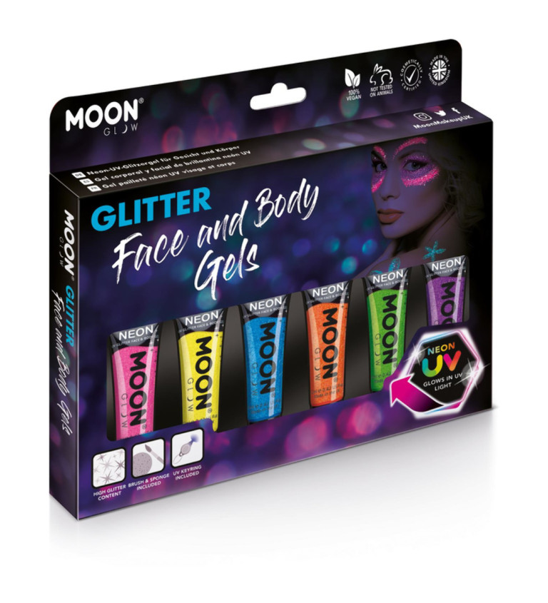 Moon Glow UV glitter arcra és testre