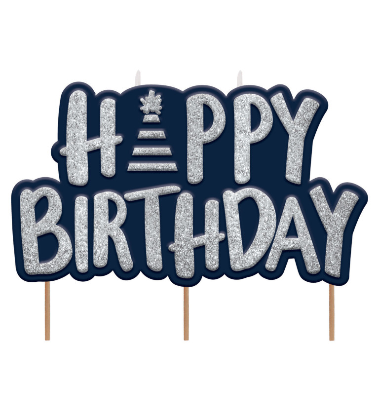 Boldog születésnapot gyertyák - kék