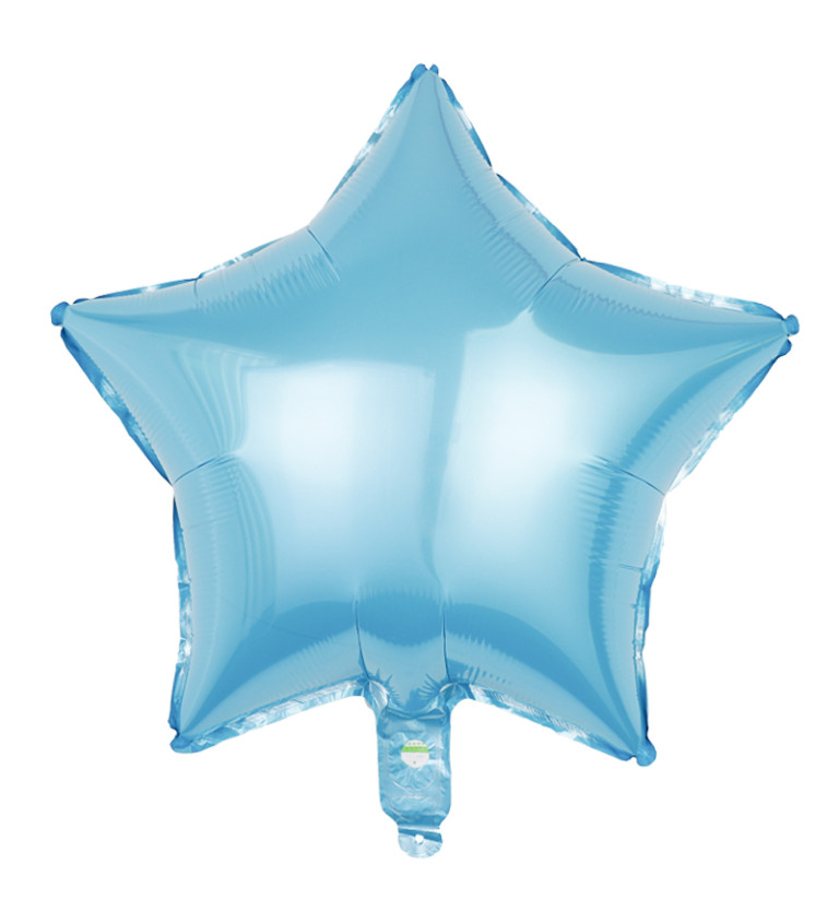 Világoskék csillag fólia léggömb