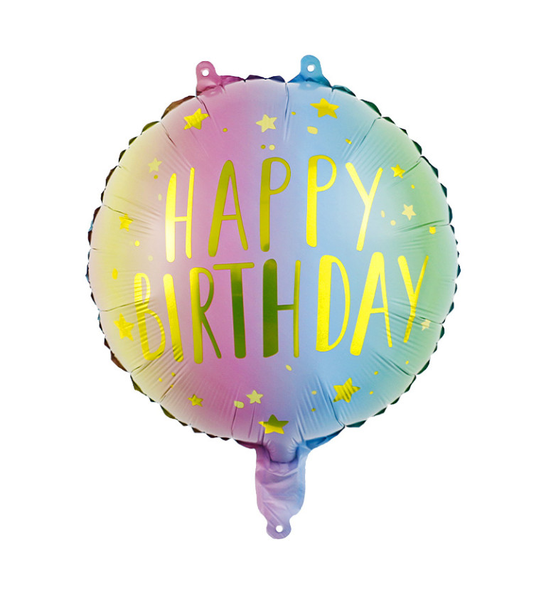 Szivárvány Happy birthday fólia lufi