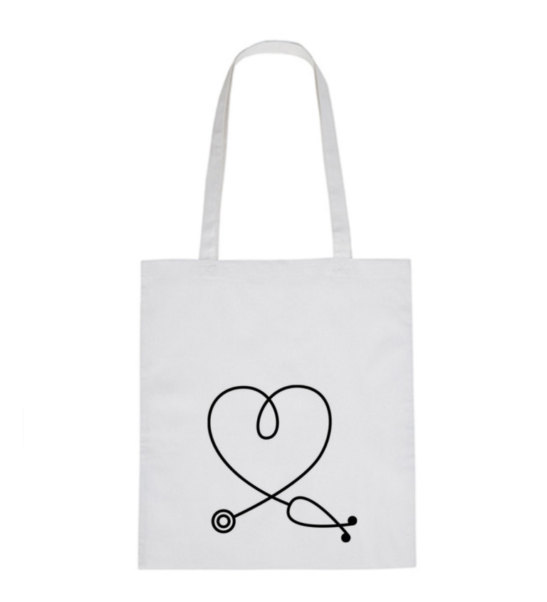 Vászontáska - Tep doktorka 2, 36x42 cm, fehér