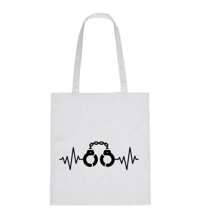 Vászontáska - Tep bilincs, 36x42 cm, fehér