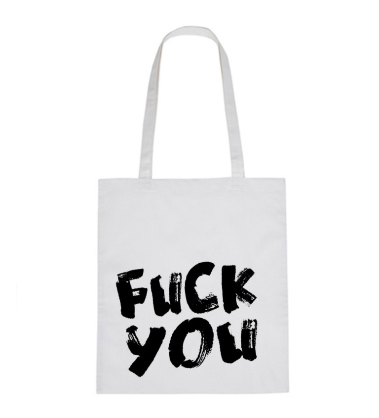 Vászontáska - Fuck you, 36x42 cm, fehér