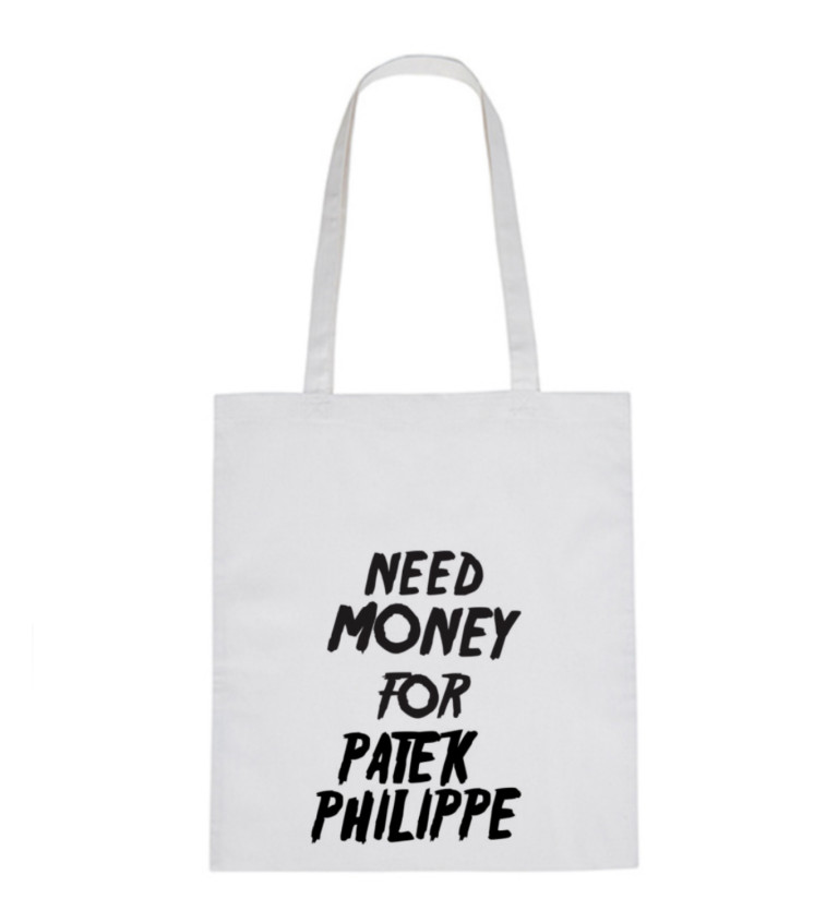 Vászontáska - Pénz kell Philippe-nek, 36x42 cm, fehér