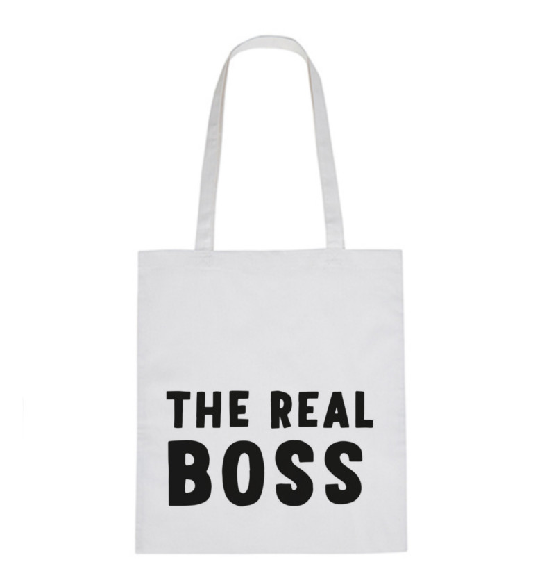 Vászontáska - Az igazi főnök, 36x42 cm, fehér