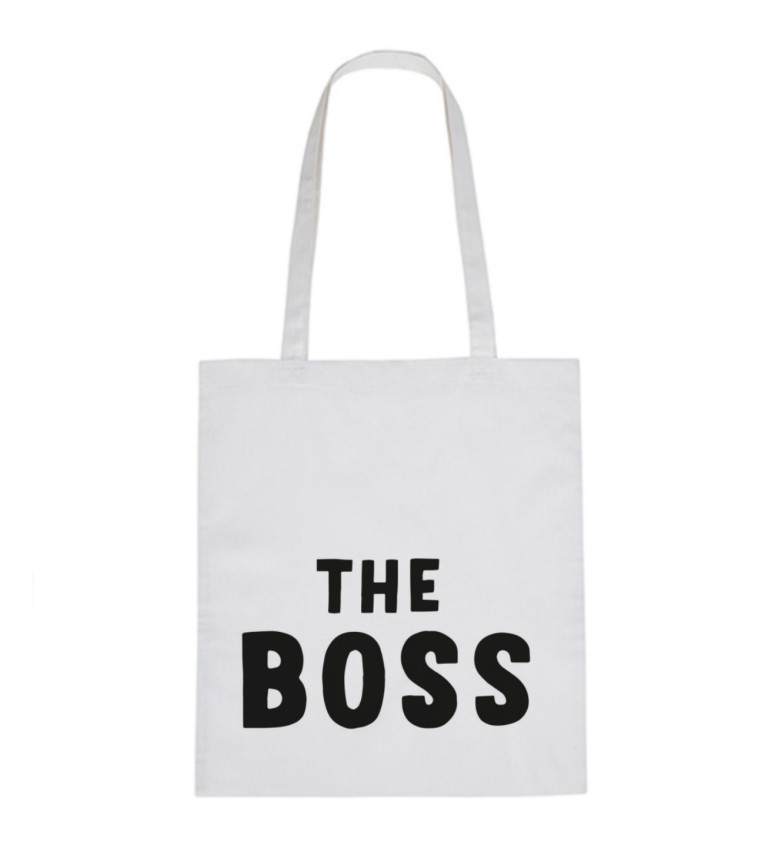 Vászontáska - The boss, 36x42 cm, fehér