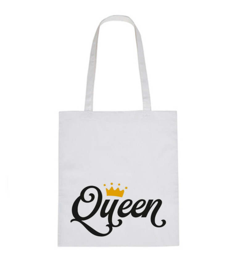 Vászontáska - Queen, 36x42 cm, fehér