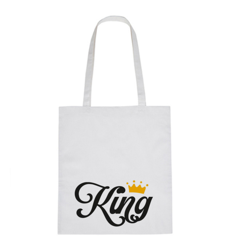 Vászontáska - King, 36x42 cm, fehér