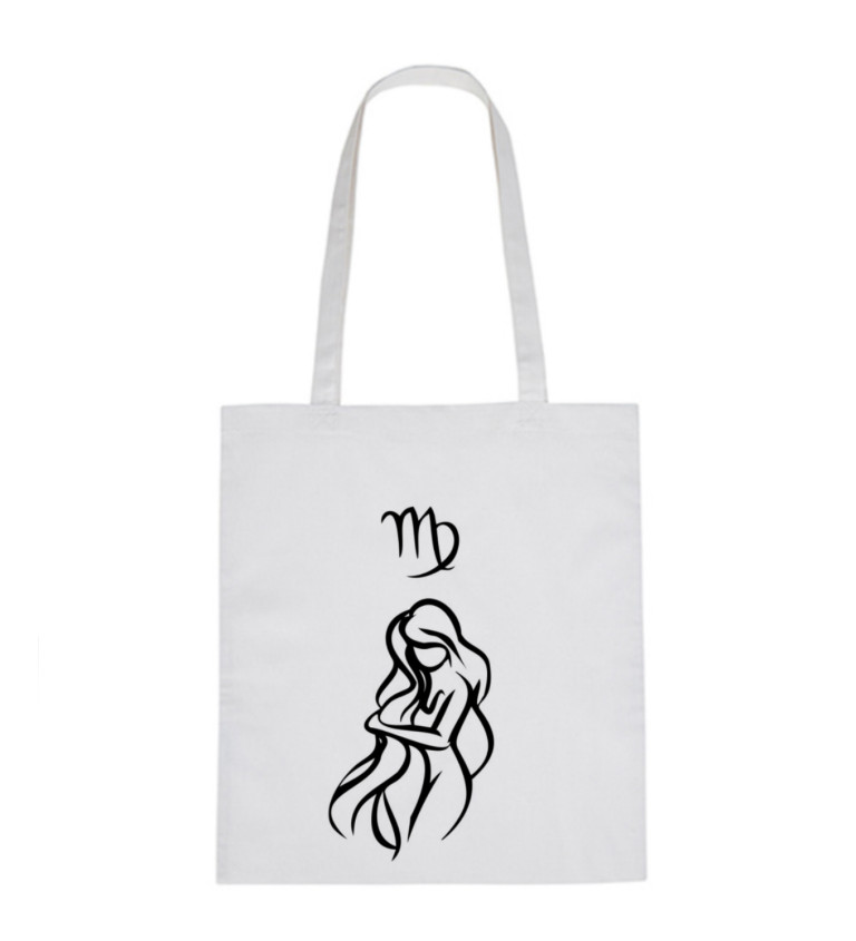 Vászontáska - Szűz jel, 36x42 cm, fehér