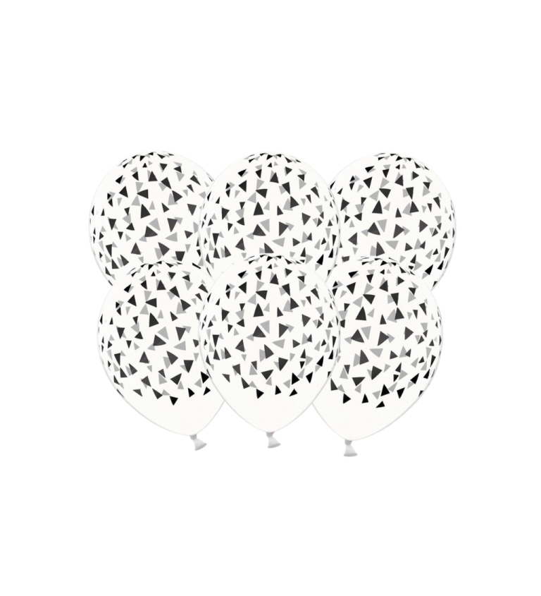 Erős átlátszó háromszög latex léggömbök 6 db