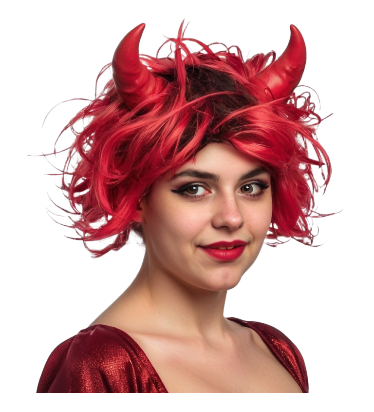 Női paróka – ördögnő szarvakkal